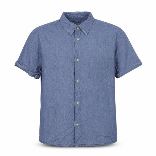 French Connection Jeans Men’s Blue M Chambray Short Sleeve Button-Up Shirt