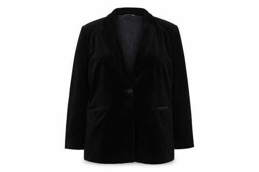 Marks and Spencer Women Black UK 16 Velvet Tuxedo Blazer Lined