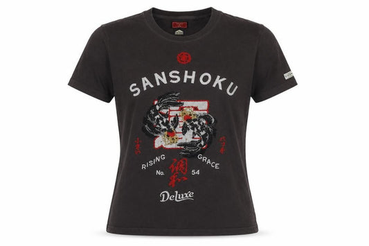 Superdry Women Brown UK 12 Sequin Rhinestone Motorcycle T-Shirt