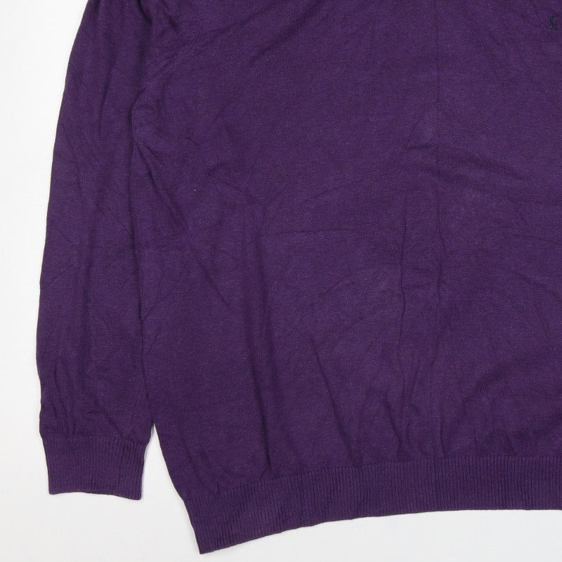 Joules Men’s Purple XL Cotton Crew Neck Logo Pullover Jumper