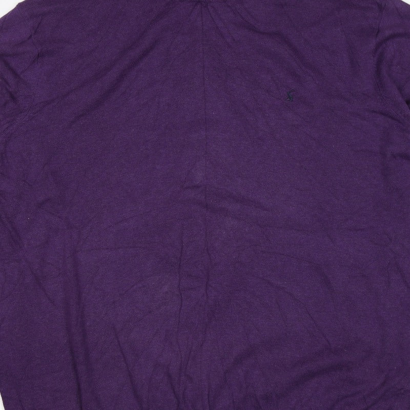 Joules Men’s Purple XL Cotton Crew Neck Logo Pullover Jumper