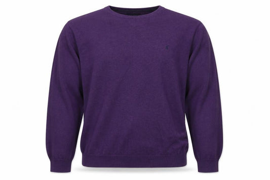 Joules Men’s Purple XL Cotton Crew Neck Logo Pullover Jumper
