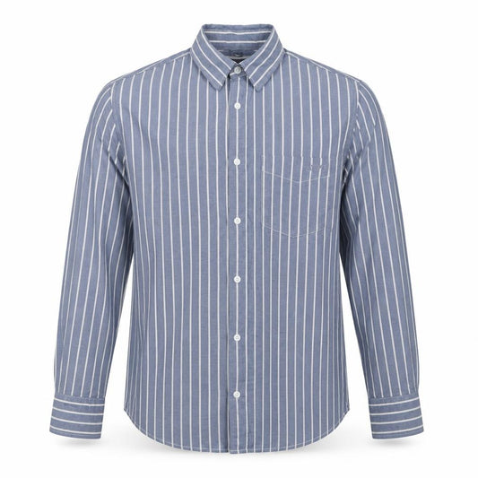 Armani Jeans Men's Blue White Striped S Cotton Long Sleeve Button-Up Shirt