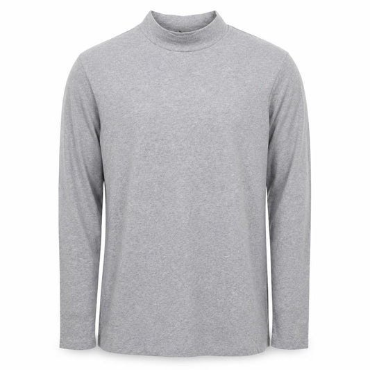 ASOS Men’s Grey XL Mock Neck Short Sleeve Cotton T-Shirt