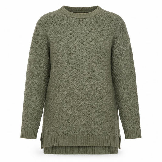 FatFace Women’s Green Size 10 Longline Open Knit Tunic Jumper