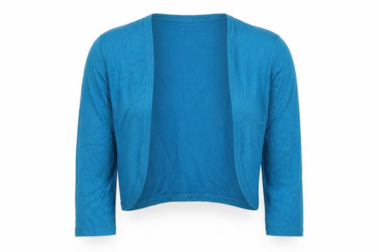 Monsoon Women’s Blue UK 14 Open Shrug Cardigan 3/4 Sleeve Jewel Cuffs