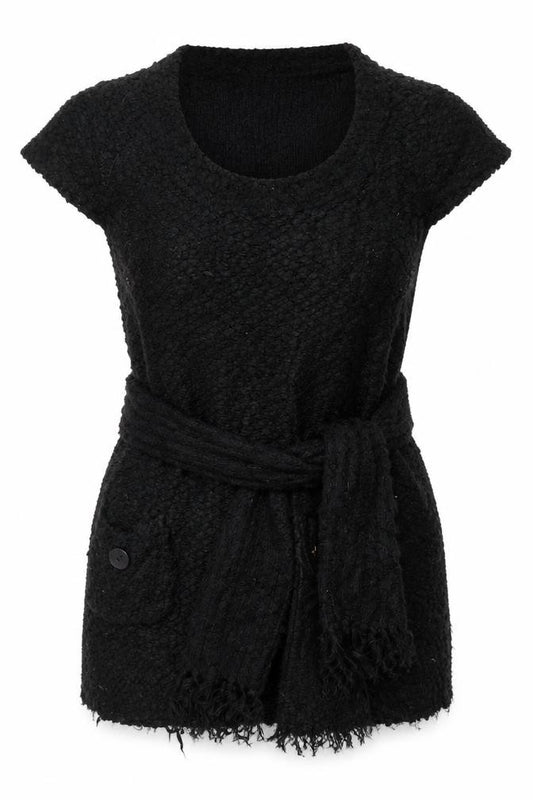 C Look Women’s Black Size 16 Chunky Knit Button Shrug Cardigan