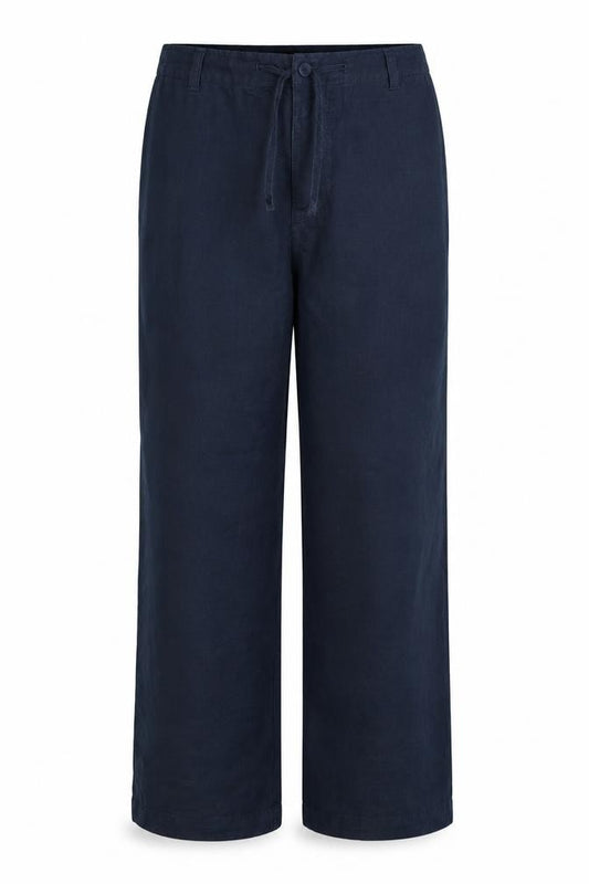 Next Women’s Blue Linen 34R Straight Chino Trousers 34in Waist