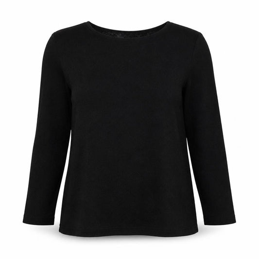 Wallis Women’s Black Size 12 Knit 3/4 Sleeve Boat Neck Tunic Top
