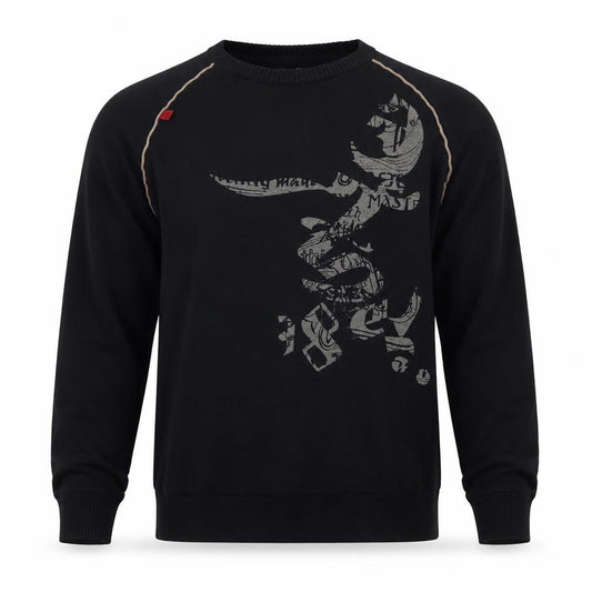 Diesel Men’s Black L Graphic Print Cotton Crew Neck Pullover Jumper