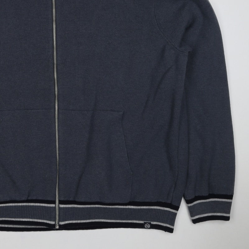 Marks & Spencer Men's Grey 3XL Full Zip Cotton Blend Knit Jumper
