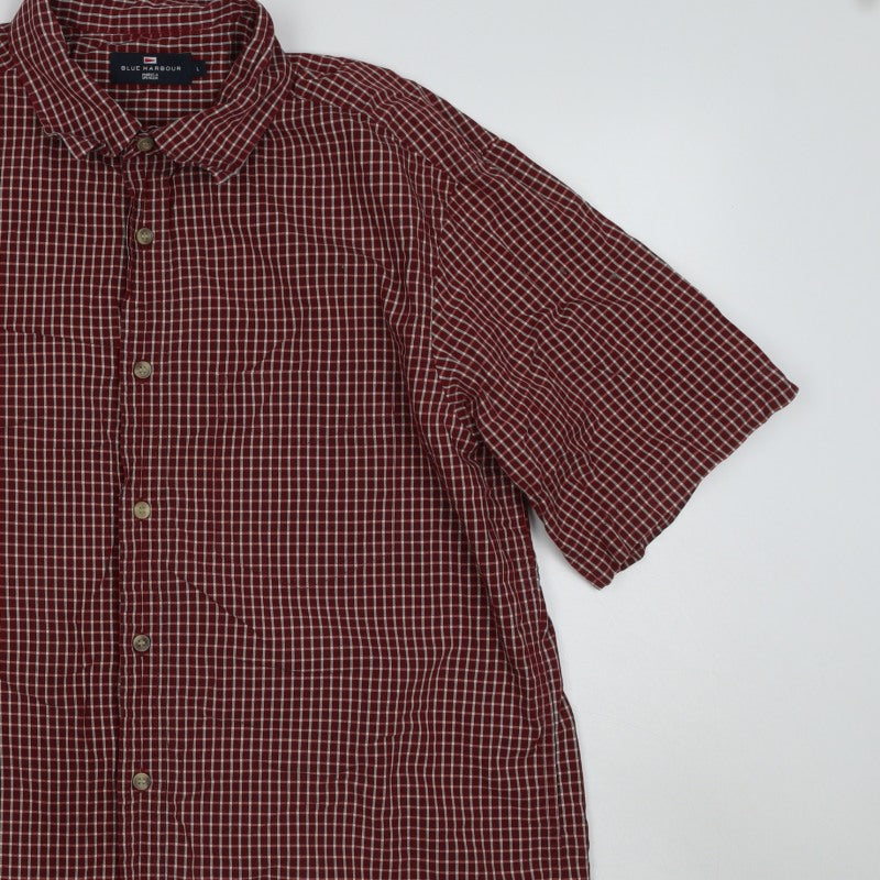 Marks & Spencer Blue Harbour Men’s Red Check Cotton Shirt L