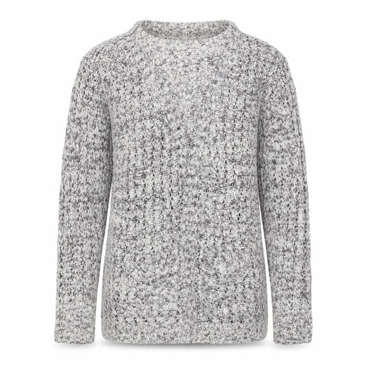 Warehouse Women Grey Marled Chunky Knit V-Neck Jumper UK 12