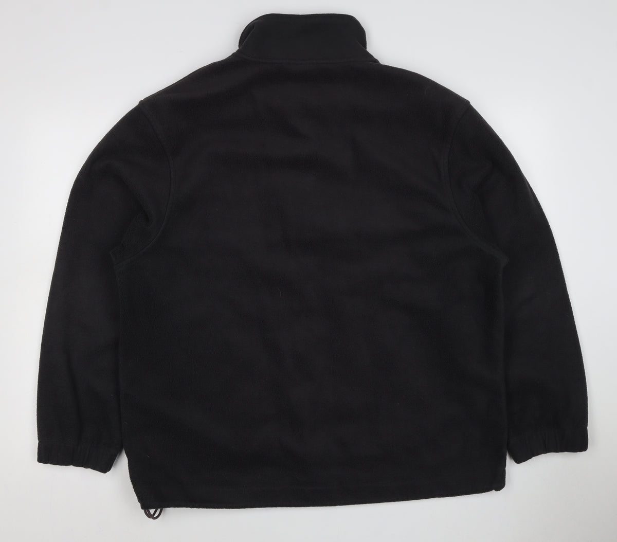 Lacoste Men Black L Fleece 1/4 Zip High Neck Logo Sweatshirt