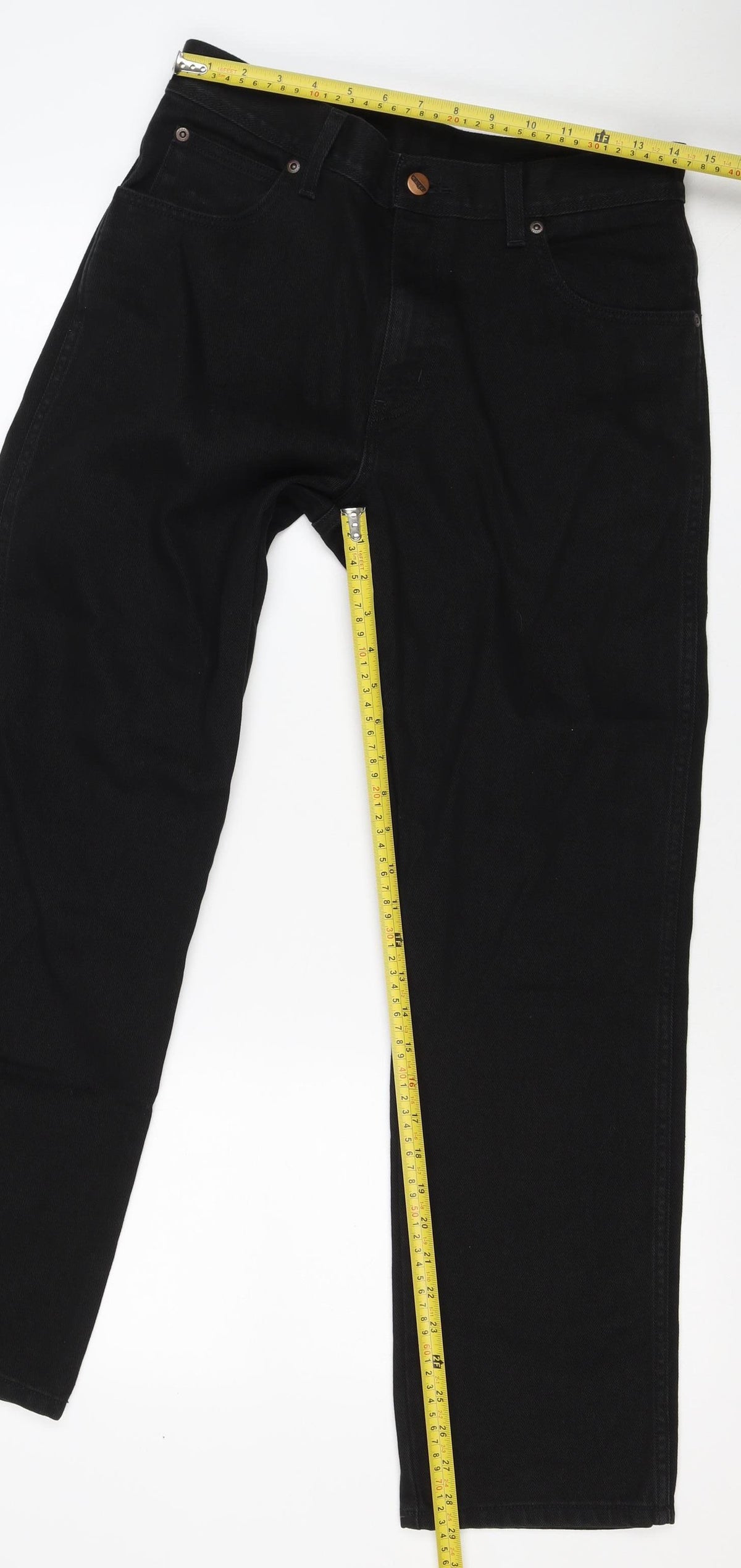 Wrangler Men’s Black W32 L30 Regular Fit Straight Stretch Jeans