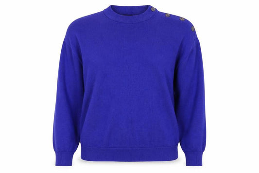 Marks and Spencer Women’s Blue M Crew Neck Button Shoulder Jumper