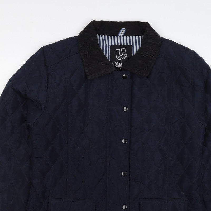 Urban Dida Women’s Navy XL Quilted Jacket Collared Snap Pockets