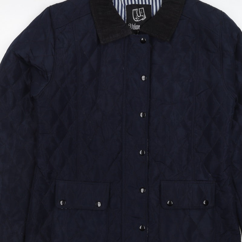 Urban Dida Women’s Navy XL Quilted Jacket Collared Snap Pockets