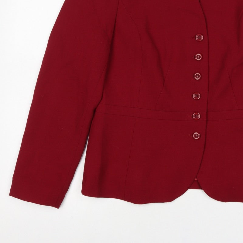 Talbots Women’s Red UK 8 Wool Blend-Look Tailored Blazer Jacket