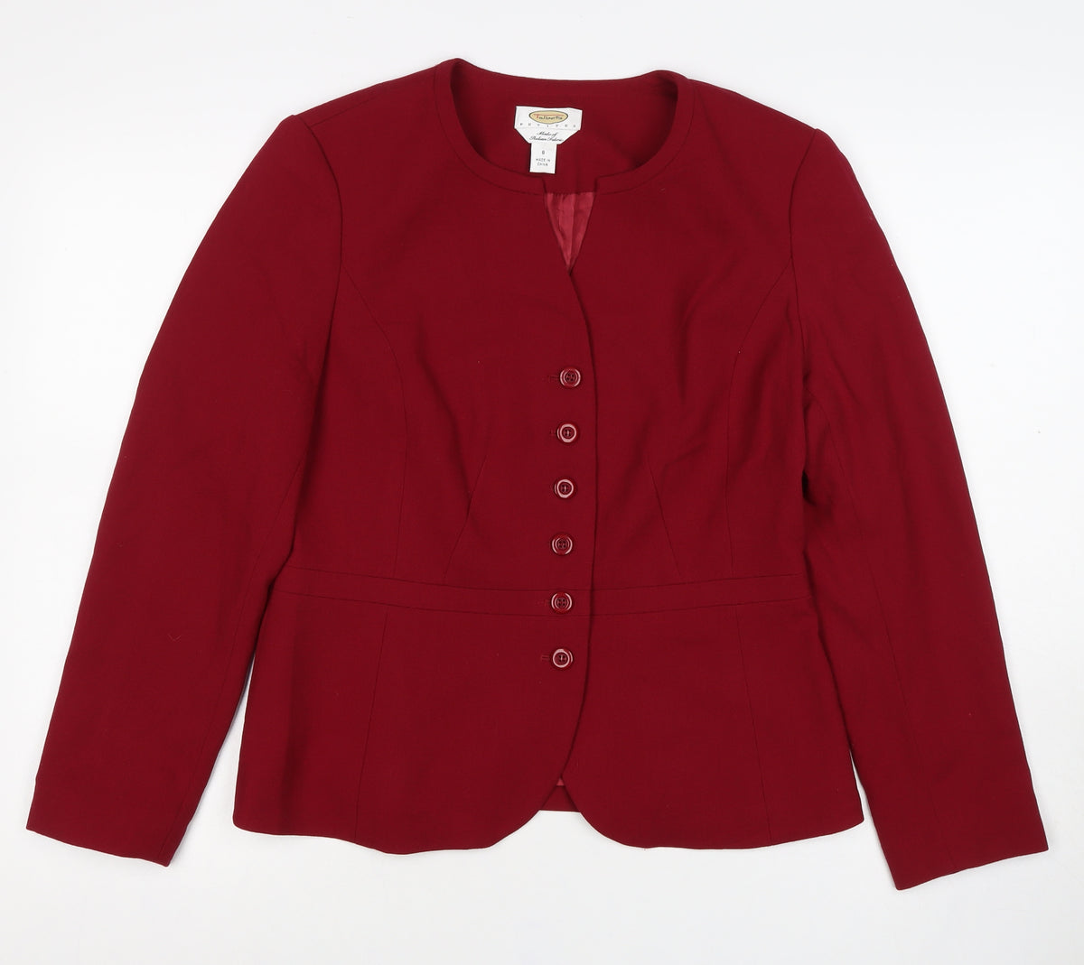 Talbots Women’s Red UK 8 Wool Blend-Look Tailored Blazer Jacket