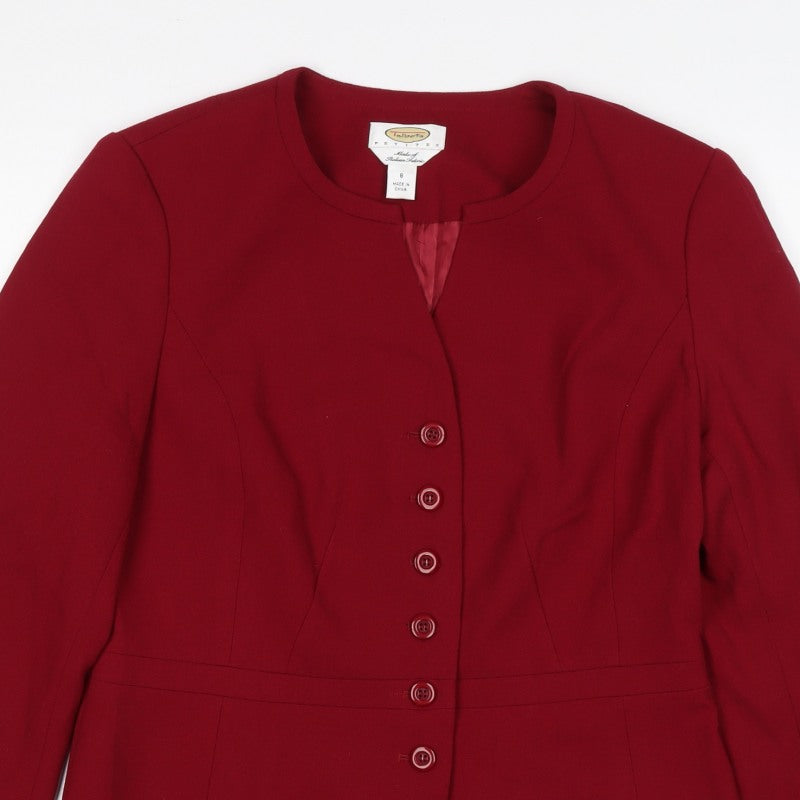 Talbots Women’s Red UK 8 Wool Blend-Look Tailored Blazer Jacket