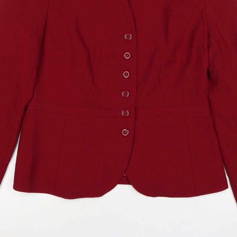 Talbots Women’s Red UK 8 Wool Blend-Look Tailored Blazer Jacket