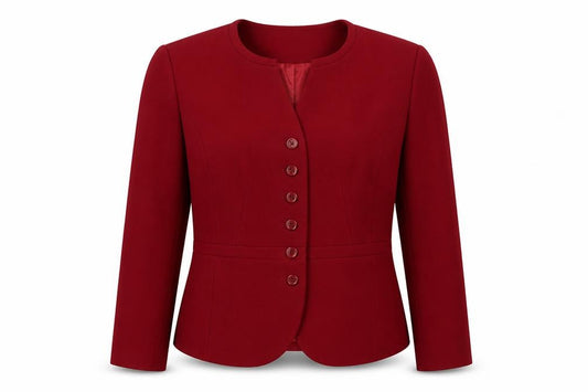 Talbots Women’s Red UK 8 Wool Blend-Look Tailored Blazer Jacket