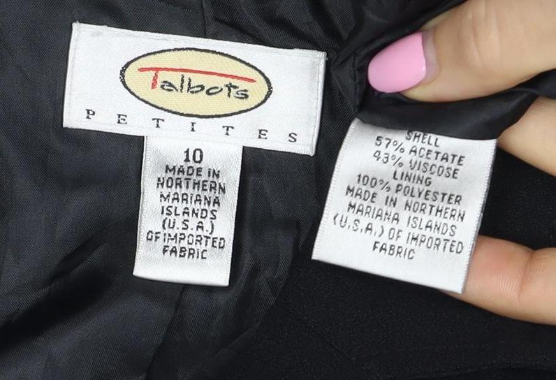 Talbots Women’s Black Petite UK 14 Tailored 2 Button Blazer