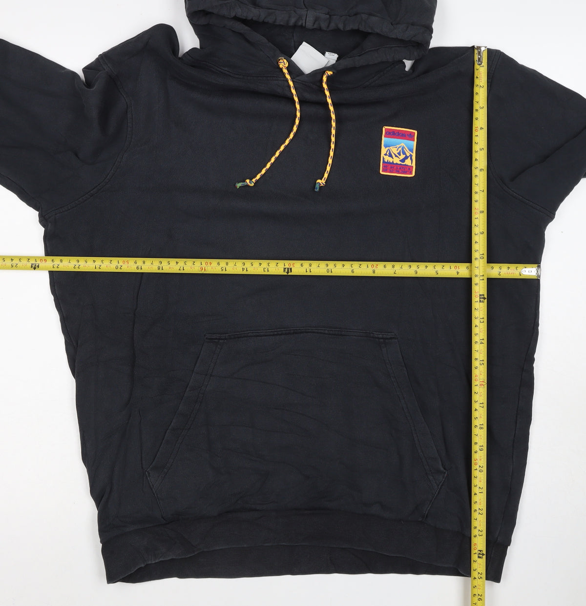Adidas Men’s Black L Pullover Hoodie Mountain Patch Kangaroo Pocket