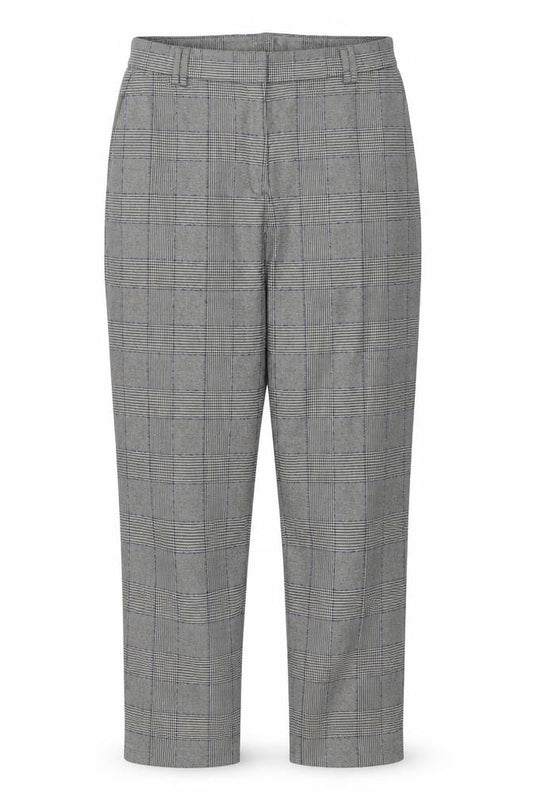 The Freya Women’s Grey Check Relaxed Straight Trousers UK 16 Short