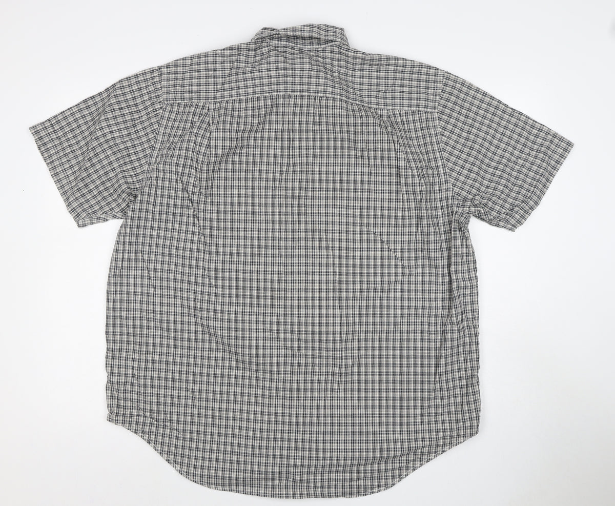 Gap Men’s Grey Check Cotton Short Sleeve Button-Down Shirt Size M