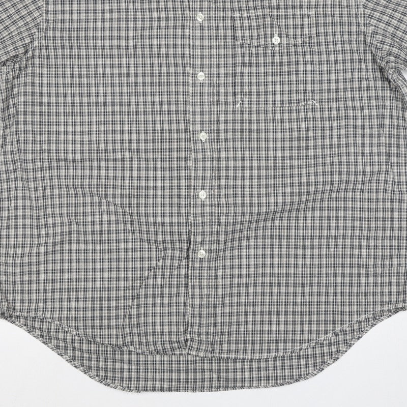 Gap Men’s Grey Check Cotton Short Sleeve Button-Down Shirt Size M