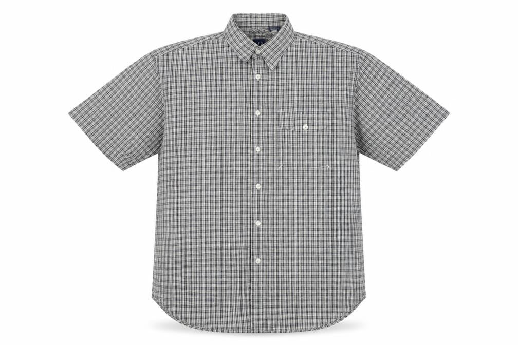 Gap Men’s Grey Check Cotton Short Sleeve Button-Down Shirt Size M