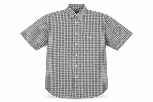Gap Men’s Grey Check Cotton Short Sleeve Button-Down Shirt Size M