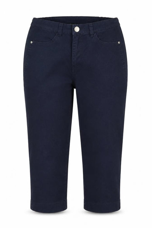 Bonmarché Women’s Navy Blue Size 10 Capri Cotton Stretch Trousers