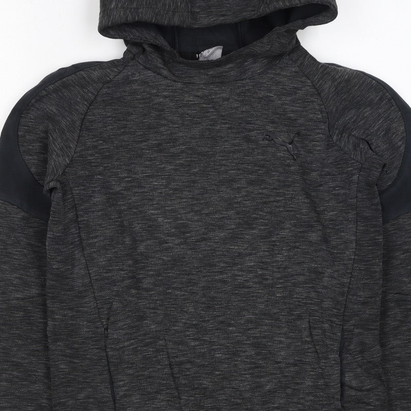 Puma Boys Grey 13 Years Pullover Hoodie Logo Pockets
