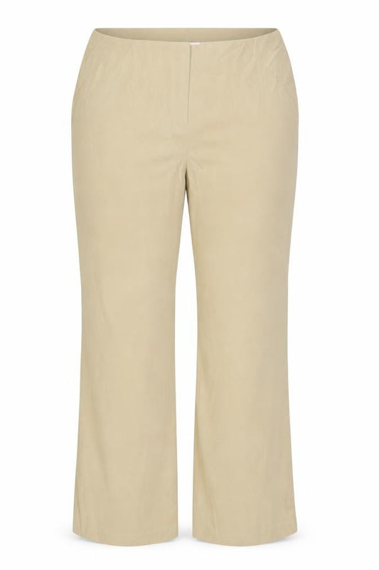 Topshop Women Beige UK 14 Wide-Leg Stretch Trousers
