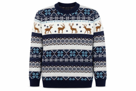 Next Women’s Navy Multicoloured L Fair Isle Reindeer Christmas Jumper