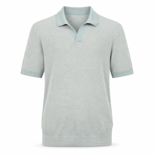 Autograph Men’s Blue L Mercerised Cotton Knit Short Sleeve Polo