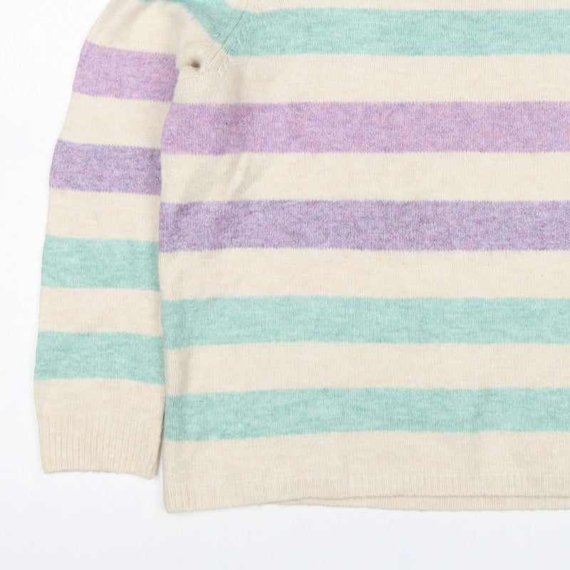 Bonmarché Women Multicoloured UK 20 Striped Knit Pullover Jumper