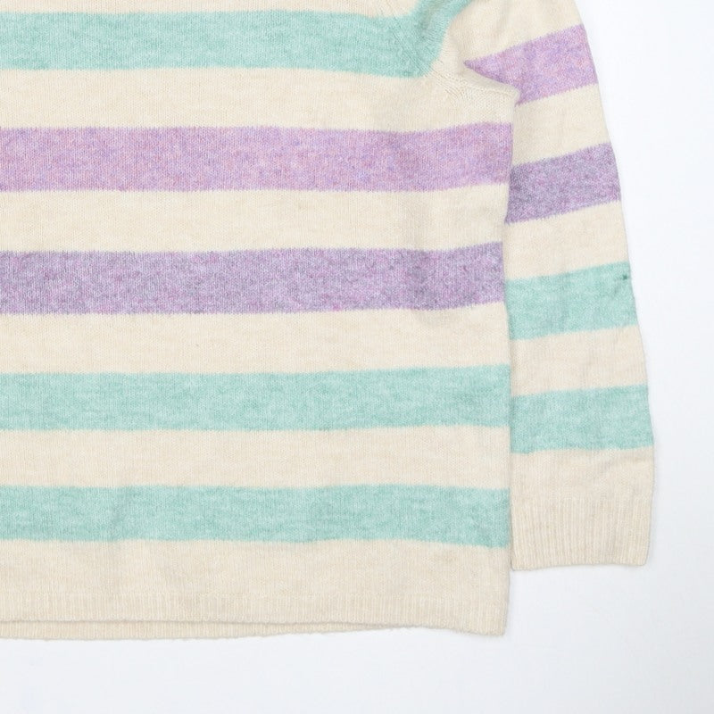 Bonmarché Women Multicoloured UK 20 Striped Knit Pullover Jumper