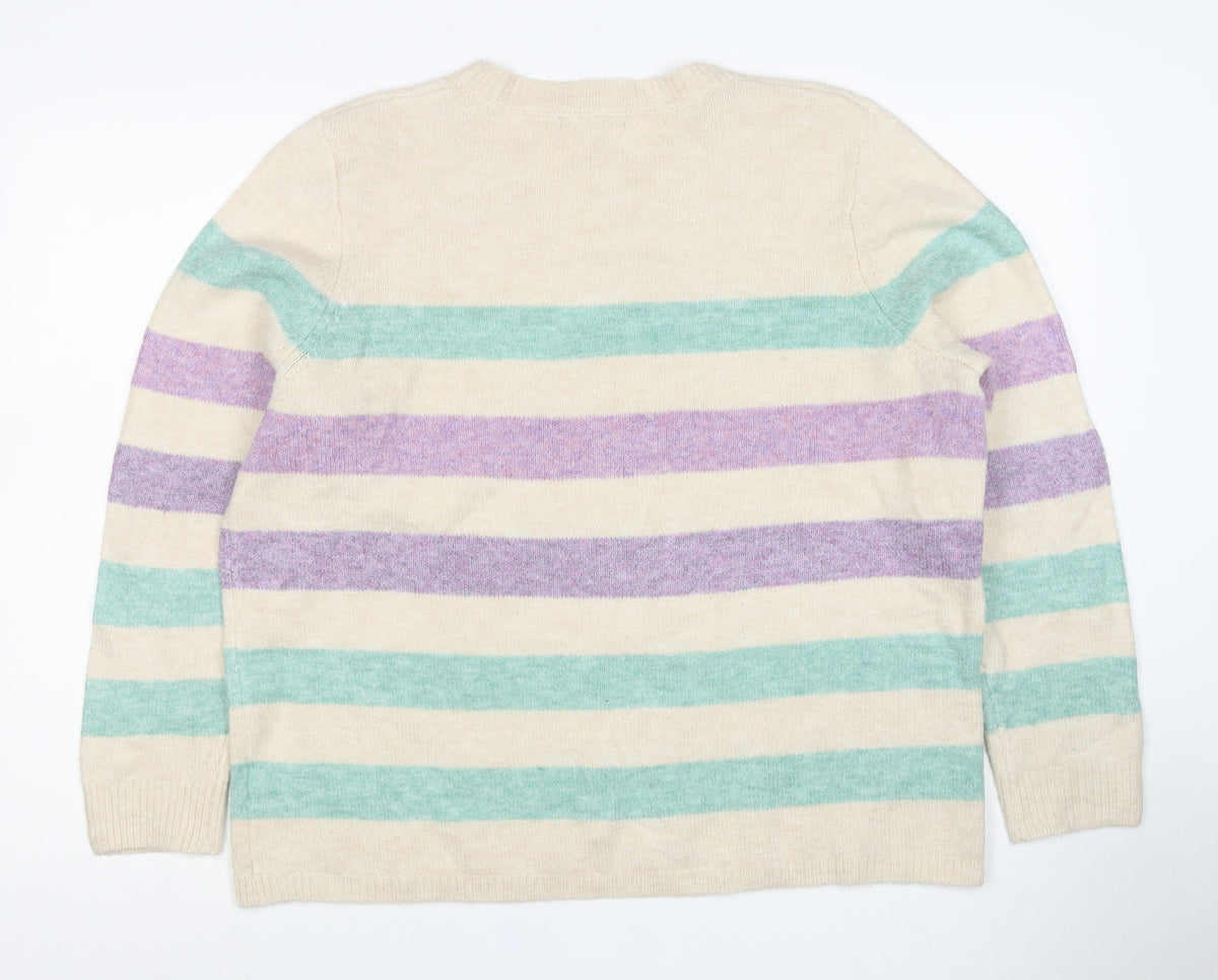Bonmarché Women Multicoloured UK 20 Striped Knit Pullover Jumper