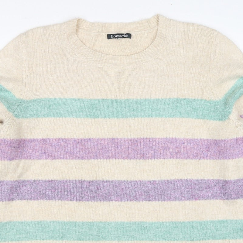 Bonmarché Women Multicoloured UK 20 Striped Knit Pullover Jumper