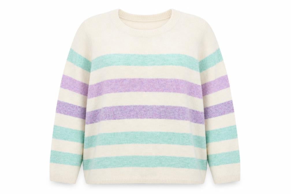 Bonmarché Women Multicoloured UK 20 Striped Knit Pullover Jumper