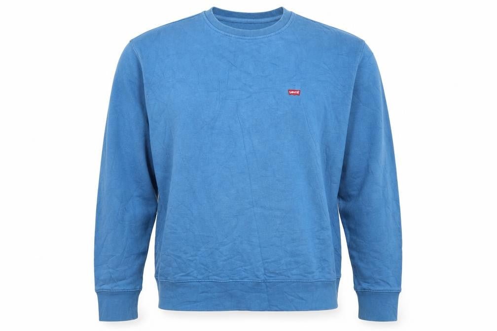 Levi's Men's Blue L Pullover Crew Neck Logo Fleece Sweatshirt