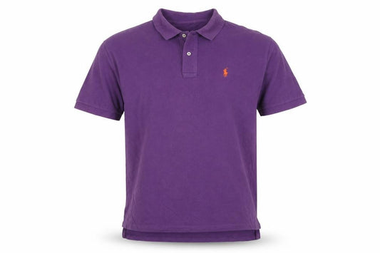 Polo Ralph Lauren Men's Purple L Cotton Mesh Short Sleeve Polo Shirt