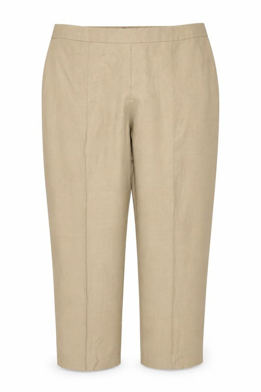 Marks and Spencer Women Beige Size 22 Wide Leg Elastic Waist Trousers