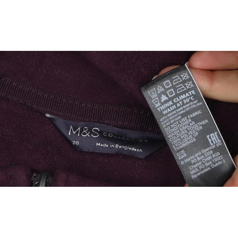 Marks & Spencer Women’s Purple Size 20 Fleece Full Zip Jacket