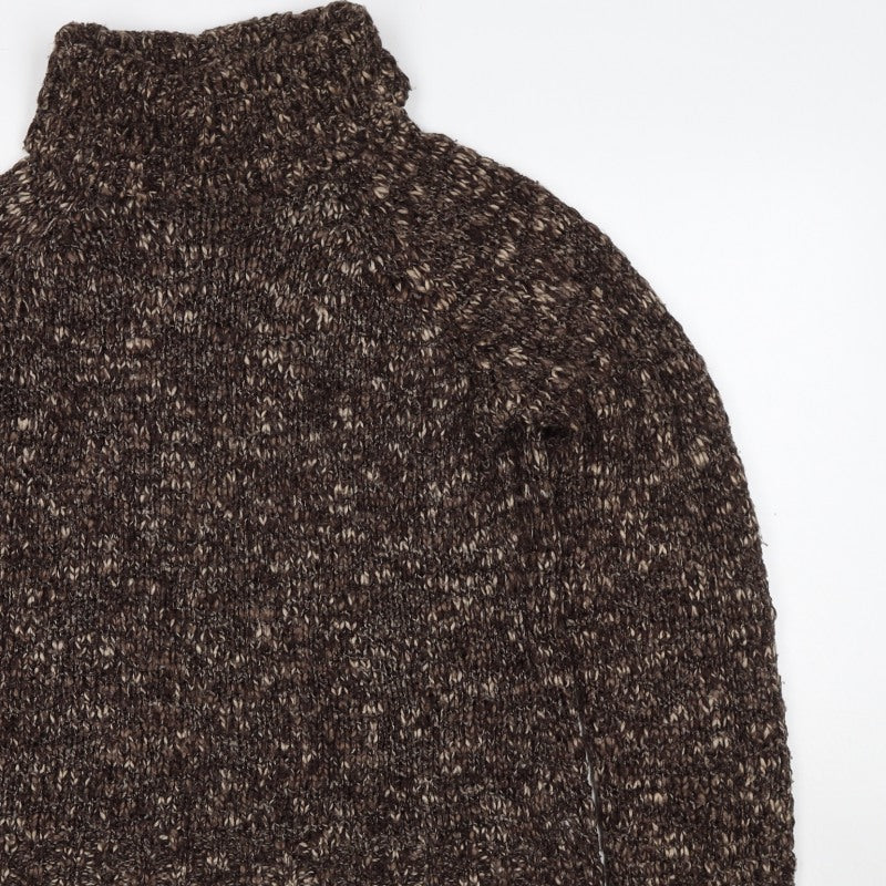 Next Women’s Brown UK 12 Chunky Knit Roll Neck Jumper
