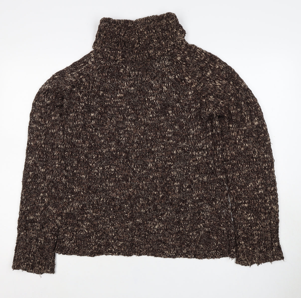 Next Women’s Brown UK 12 Chunky Knit Roll Neck Jumper